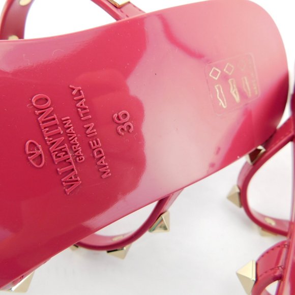 New VALENTINO Rockstud Magenta Pink Jelly Sandals 36 - Picture 6 of 6